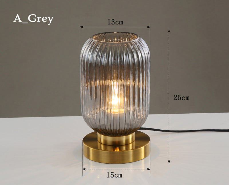 Nordic Amber Table Lamp with Stained Glass Shade