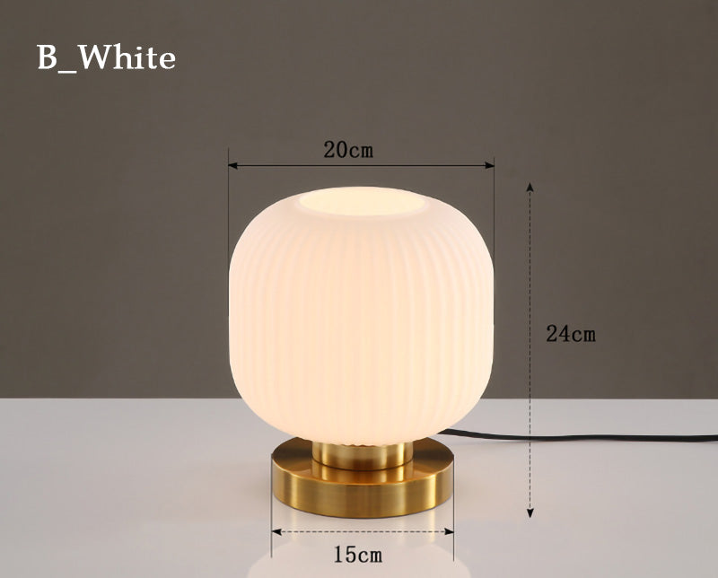 Nordic Amber Table Lamp with Stained Glass Shade