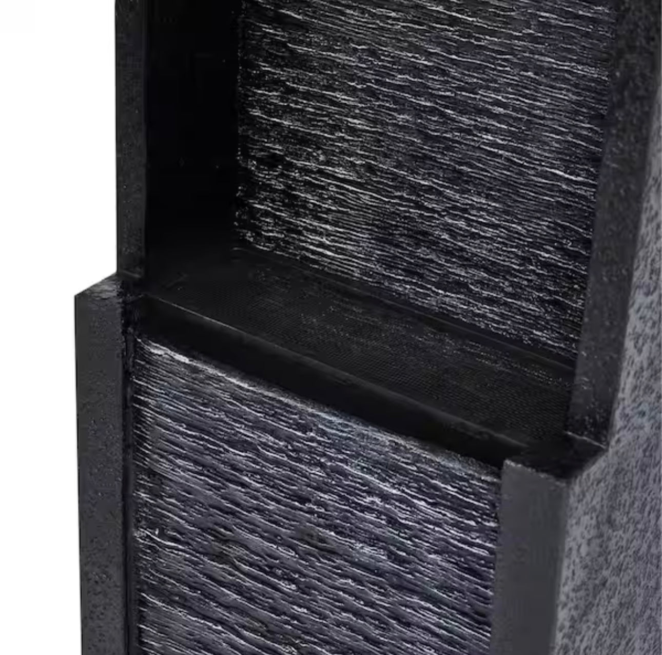 38-Inch Solar-Powered Gray Slate Waterfall Fountain with LED Lights