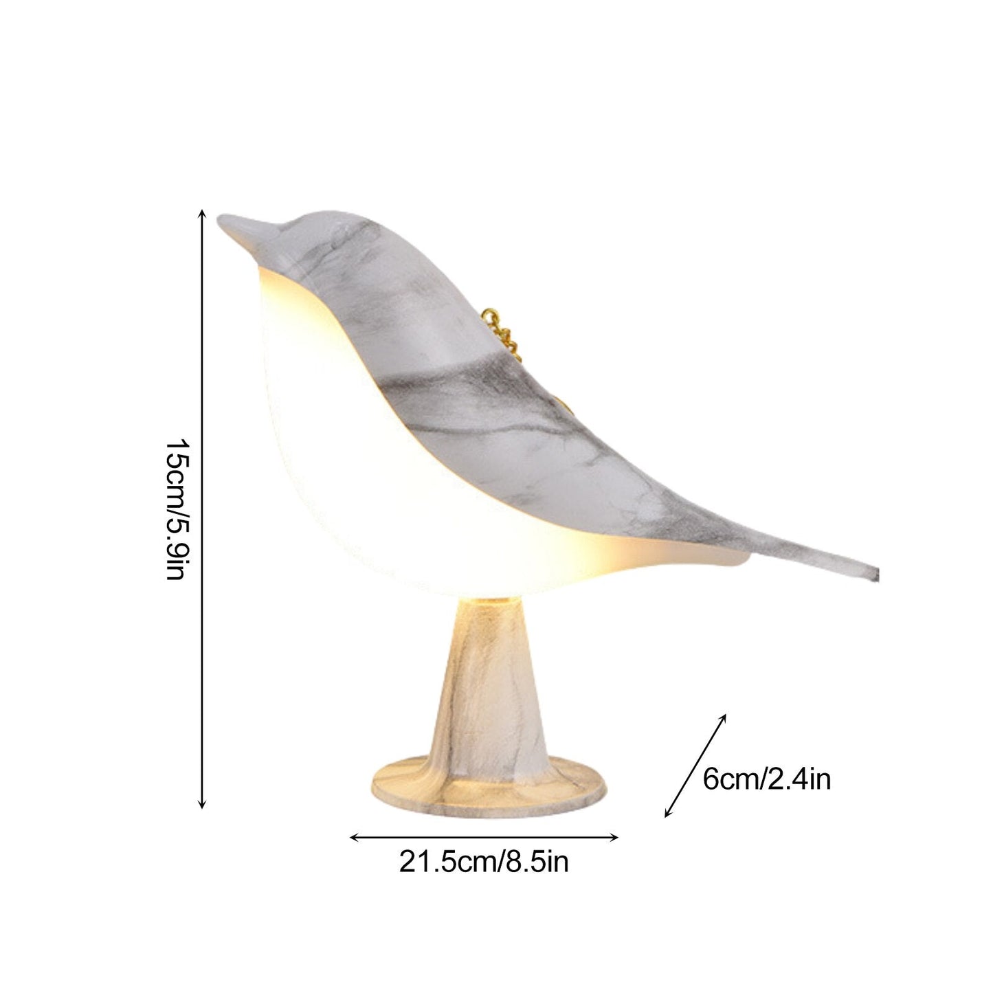 Bird Lamp Dimmable LED Cordless Table Nightstand Light