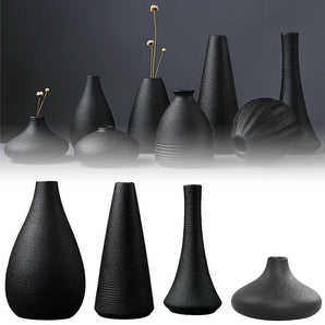 Black Ceramic Vase for Home and Garden