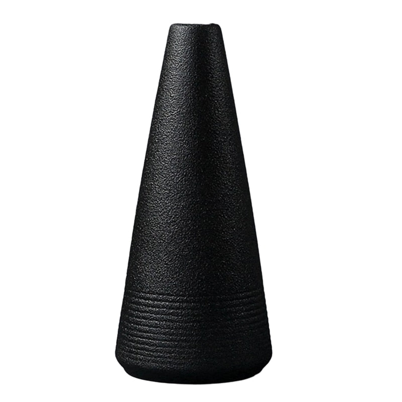 Black Ceramic Vase for Home and Garden