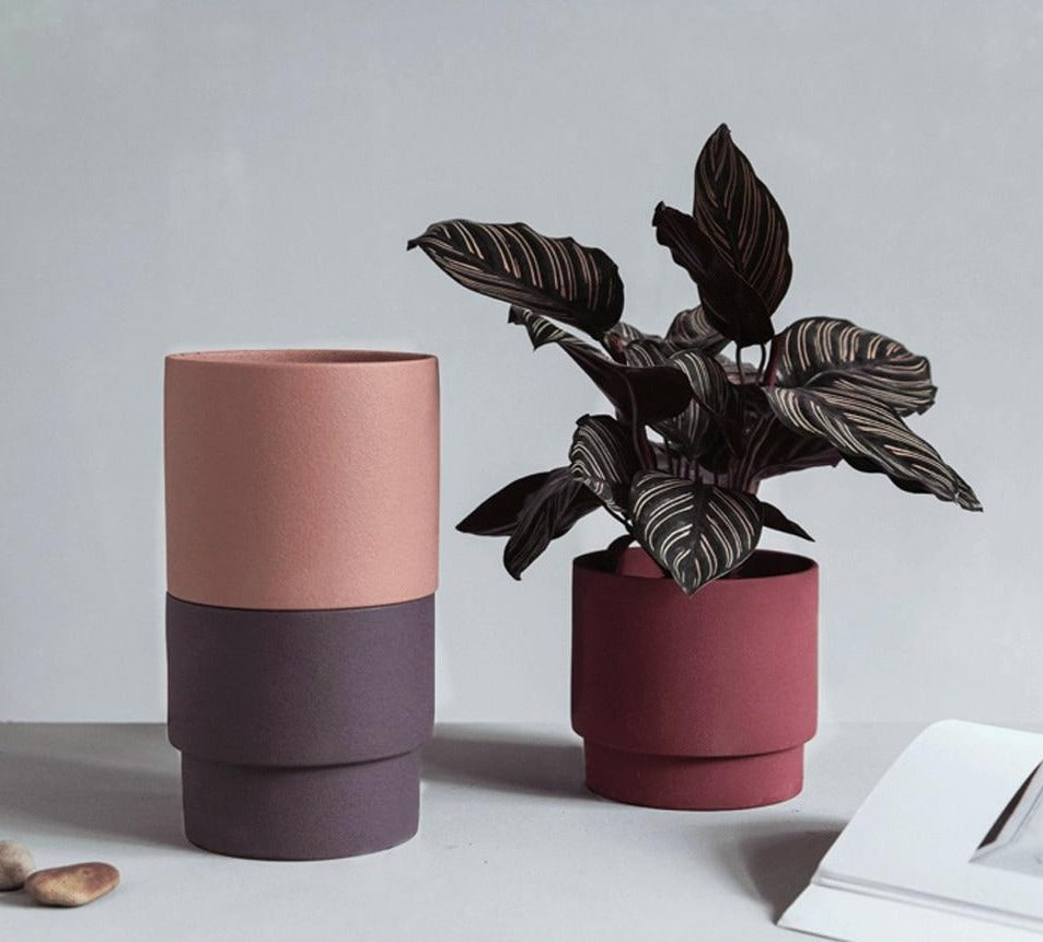 Bright Porcelain Stackable Flowerpot Planters