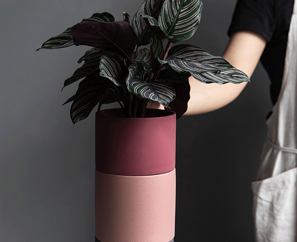 Bright Porcelain Stackable Flowerpot Planters