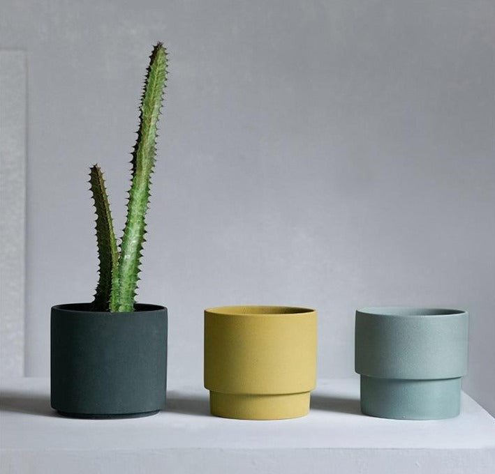 Bright Porcelain Stackable Flowerpot Planters