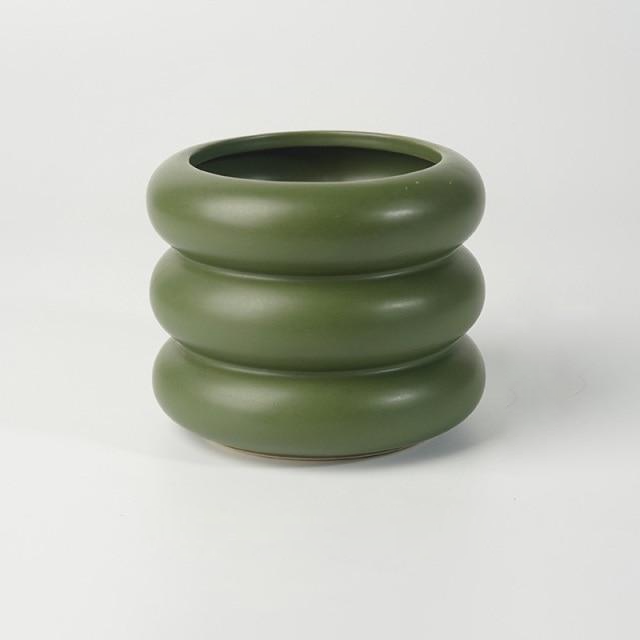 Bubble Glass Planter Vase - Ceramic Round Design