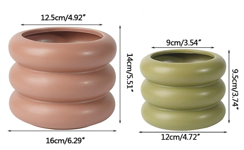 Bubble Glass Planter Vase - Ceramic Round Design