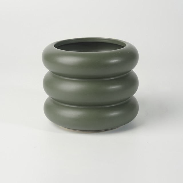 Bubble Glass Planter Vase - Ceramic Round Design