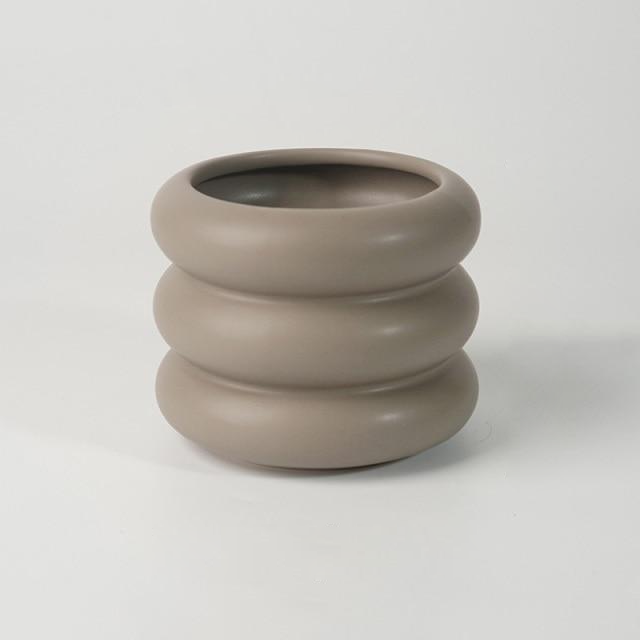 Bubble Glass Planter Vase - Ceramic Round Design