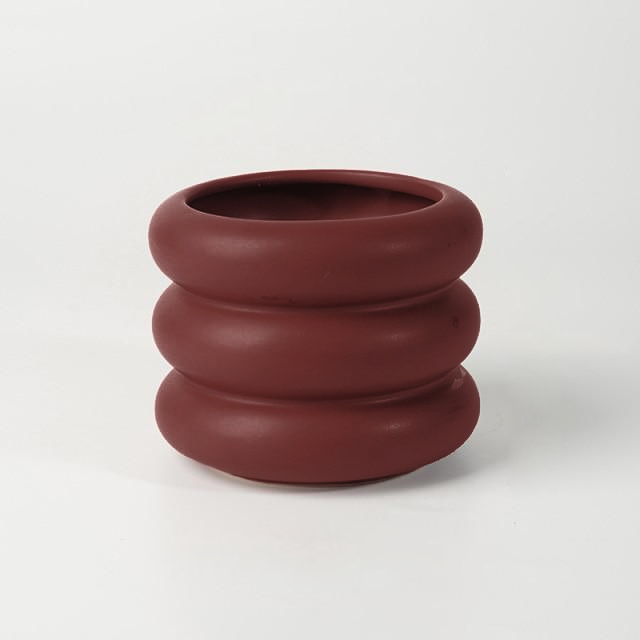 Bubble Glass Planter Vase - Ceramic Round Design
