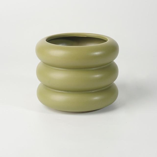 Bubble Glass Planter Vase - Ceramic Round Design