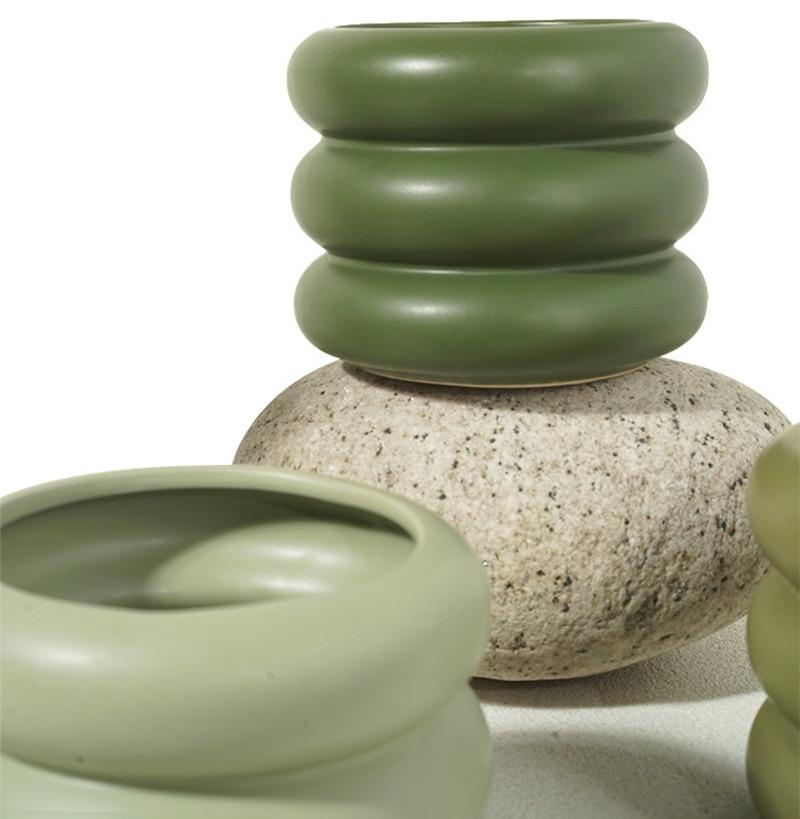 Bubble Glass Planter Vase - Ceramic Round Design