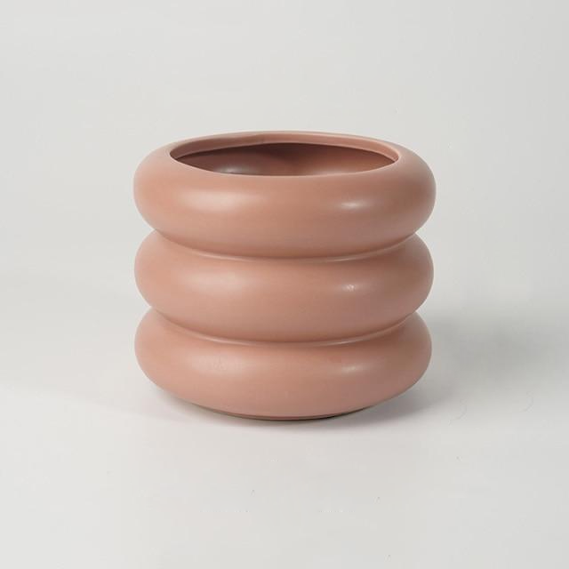 Bubble Glass Planter Vase - Ceramic Round Design
