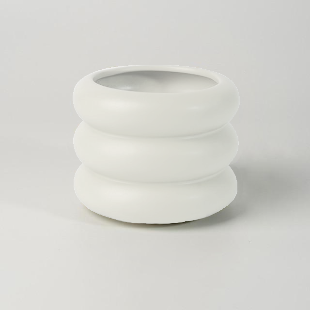 Bubble Glass Planter Vase - Ceramic Round Design