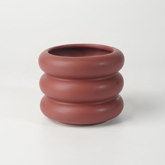 Bubble Glass Planter Vase - Ceramic Round Design