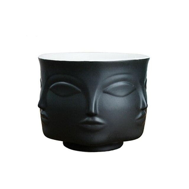 Ceramic Face Design Flowerpot - Modern Succulent Planter