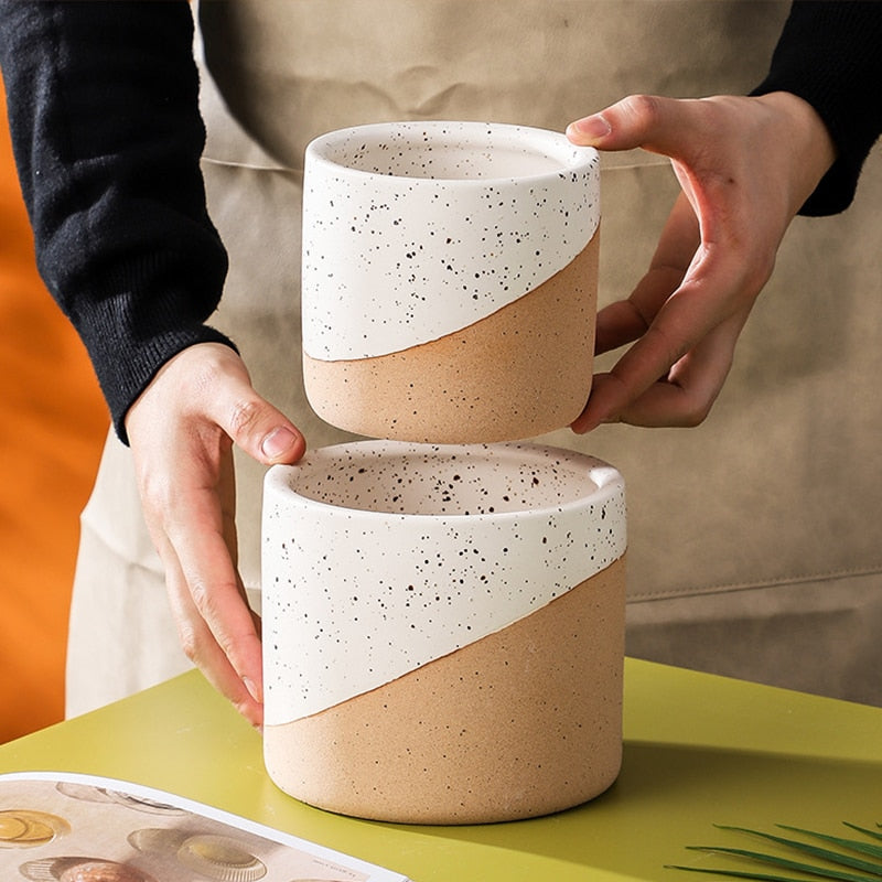 Ceramic Flowerpot in Linen - Small, Medium, Large