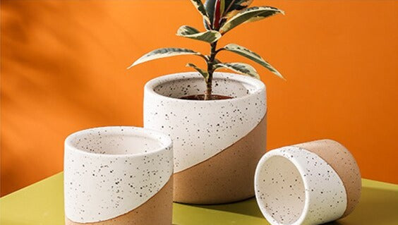 Ceramic Flowerpot in Linen - Small, Medium, Large