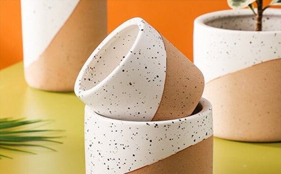 Ceramic Flowerpot in Linen - Small, Medium, Large