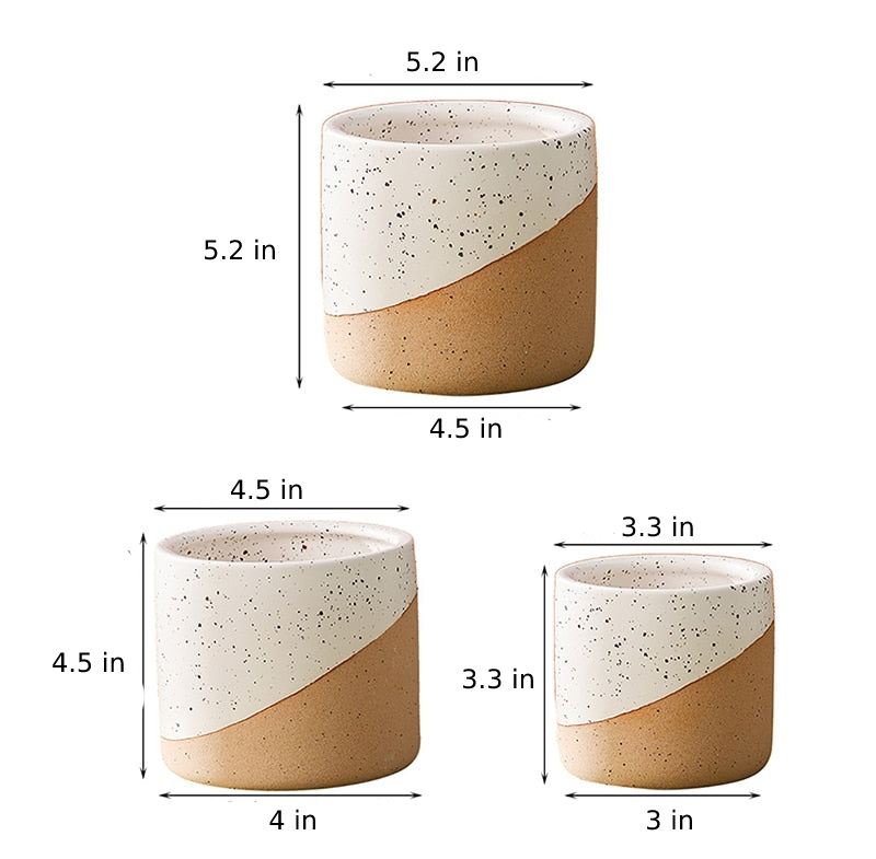 Ceramic Flowerpot in Linen - Small, Medium, Large