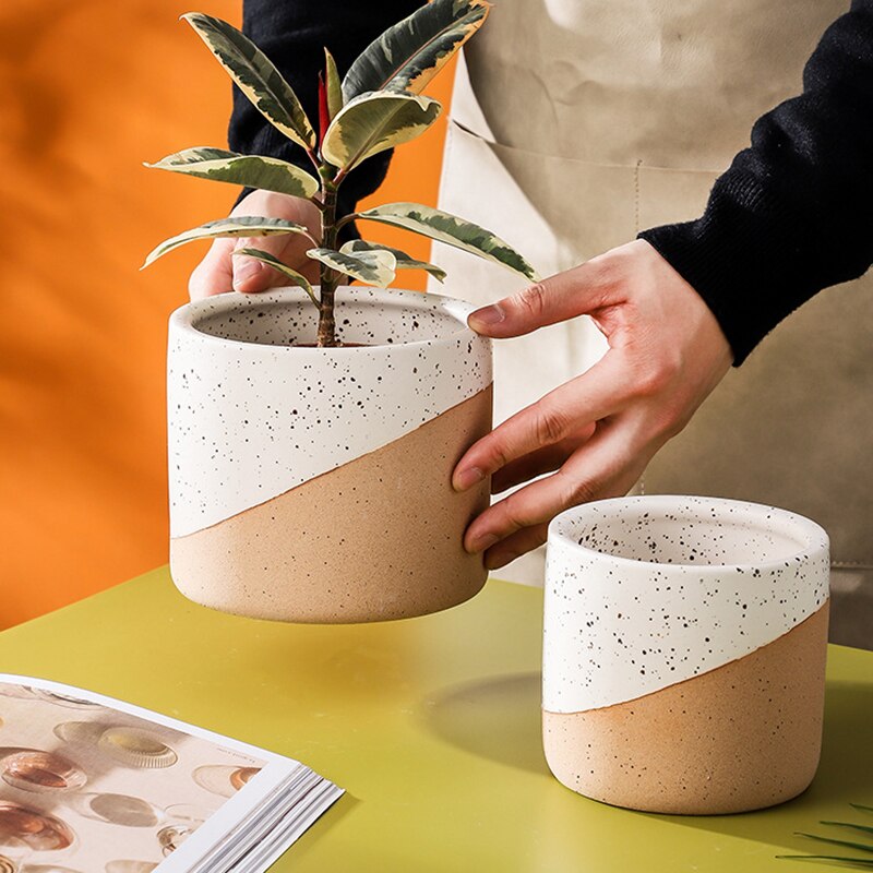 Ceramic Flowerpot in Linen - Small, Medium, Large