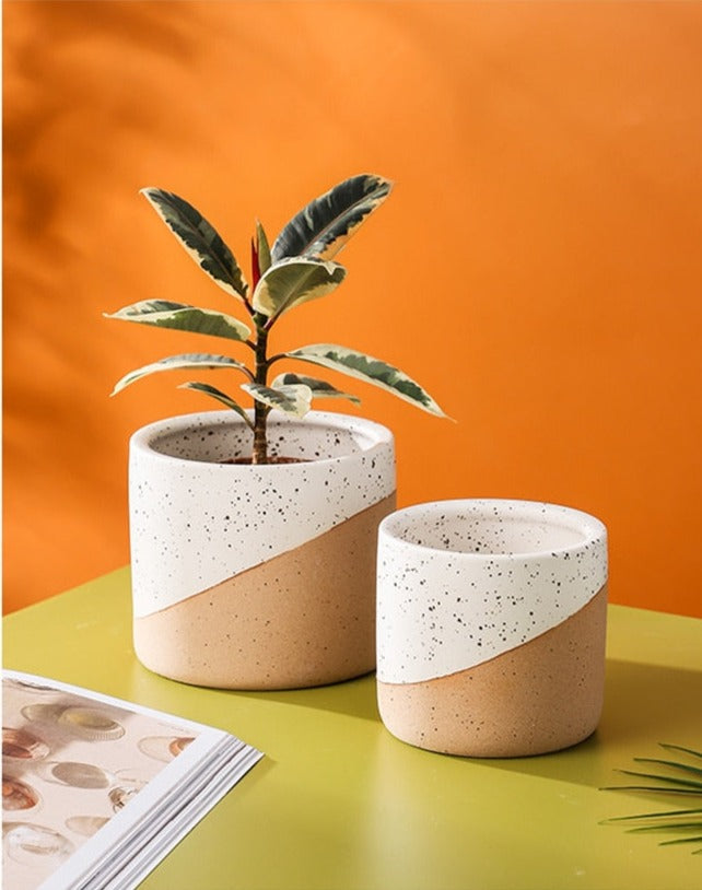 Ceramic Flowerpot in Linen - Small, Medium, Large
