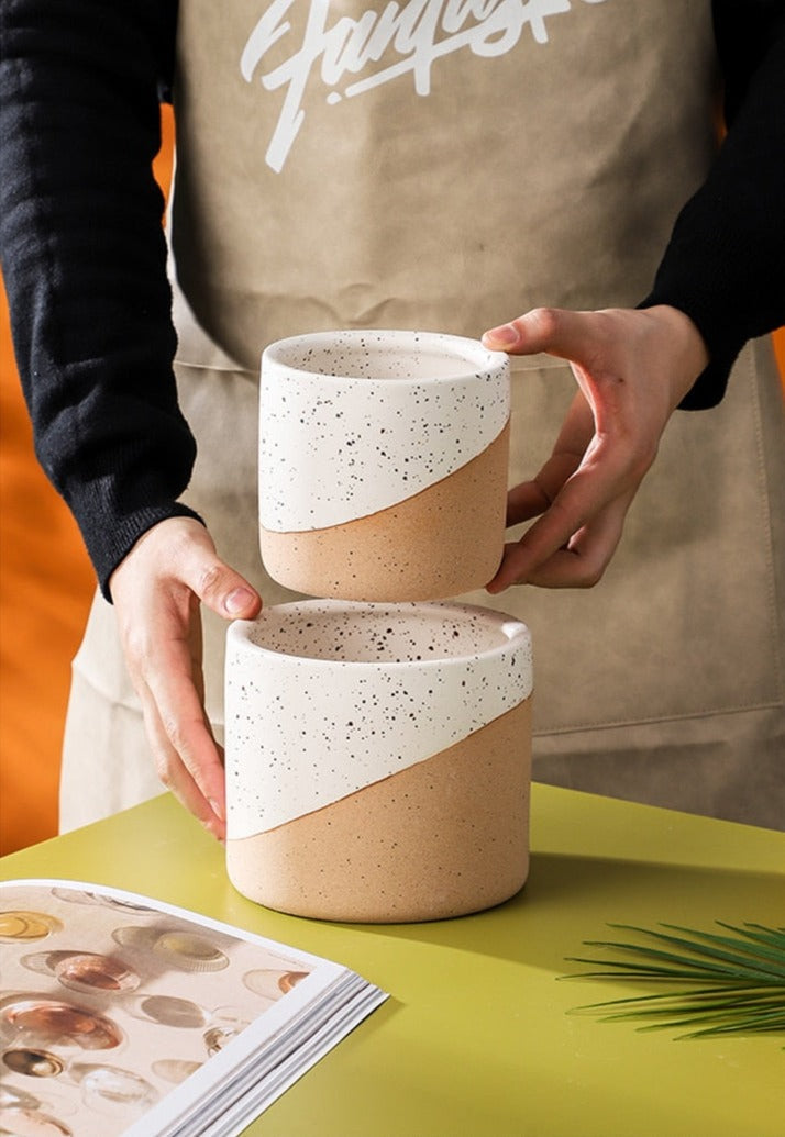 Ceramic Flowerpot in Linen - Small, Medium, Large