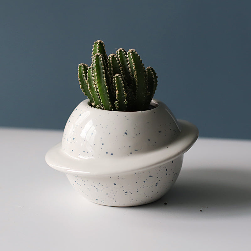 Ceramic Planet Plant Pot - Astral Galaxy Design