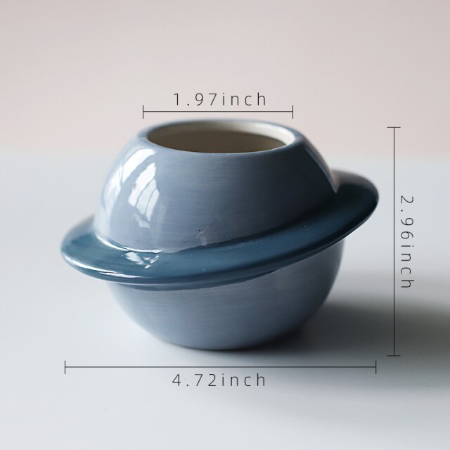Ceramic Planet Plant Pot - Astral Galaxy Design