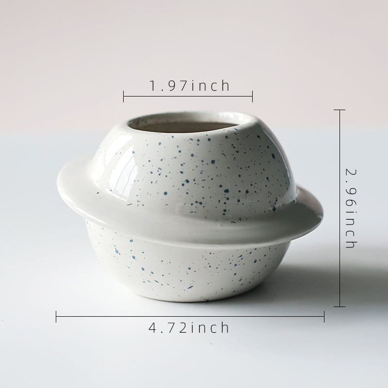 Ceramic Planet Plant Pot - Astral Galaxy Design