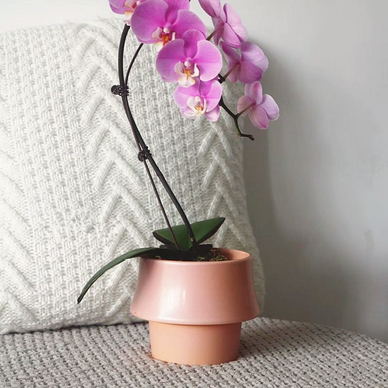 Ceramic Planter in Rosa - Glazed Finish Scandinavian Style Pot