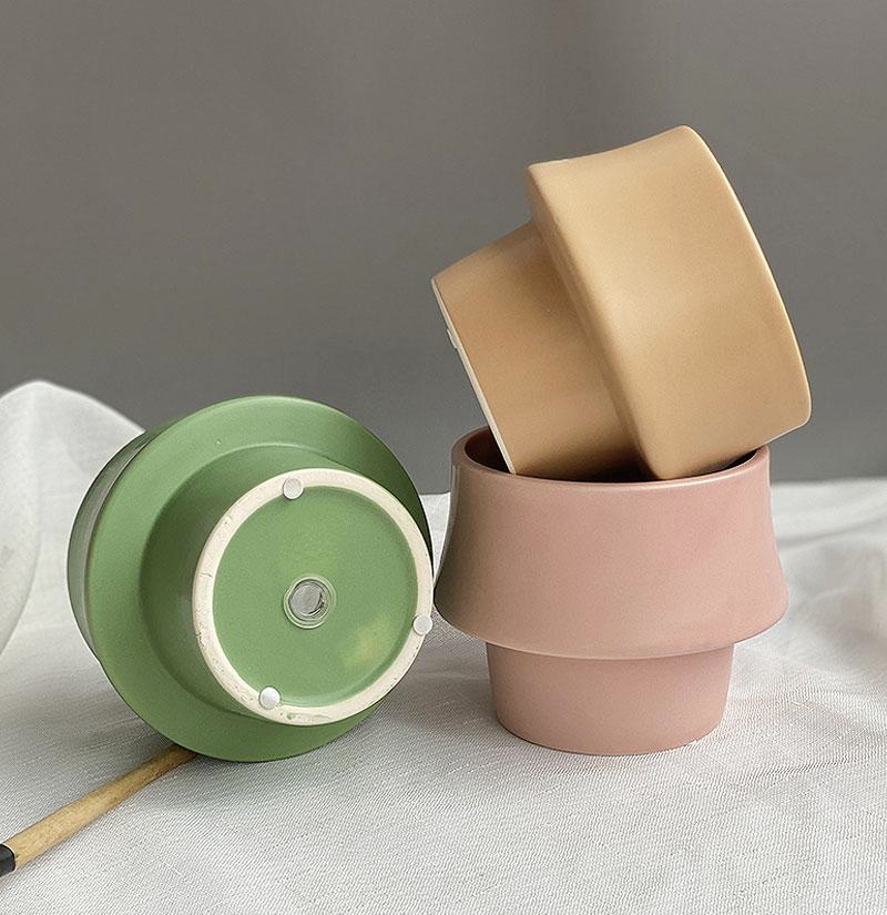 Ceramic Planter in Rosa - Glazed Finish Scandinavian Style Pot