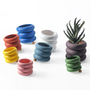 Ceramic Round Plant Pot - Variety of Colors and Sizes