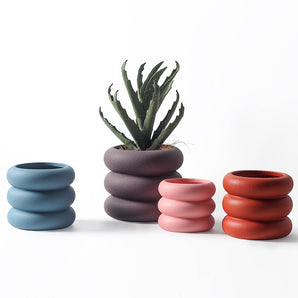 Ceramic Round Plant Pot - Variety of Colors and Sizes