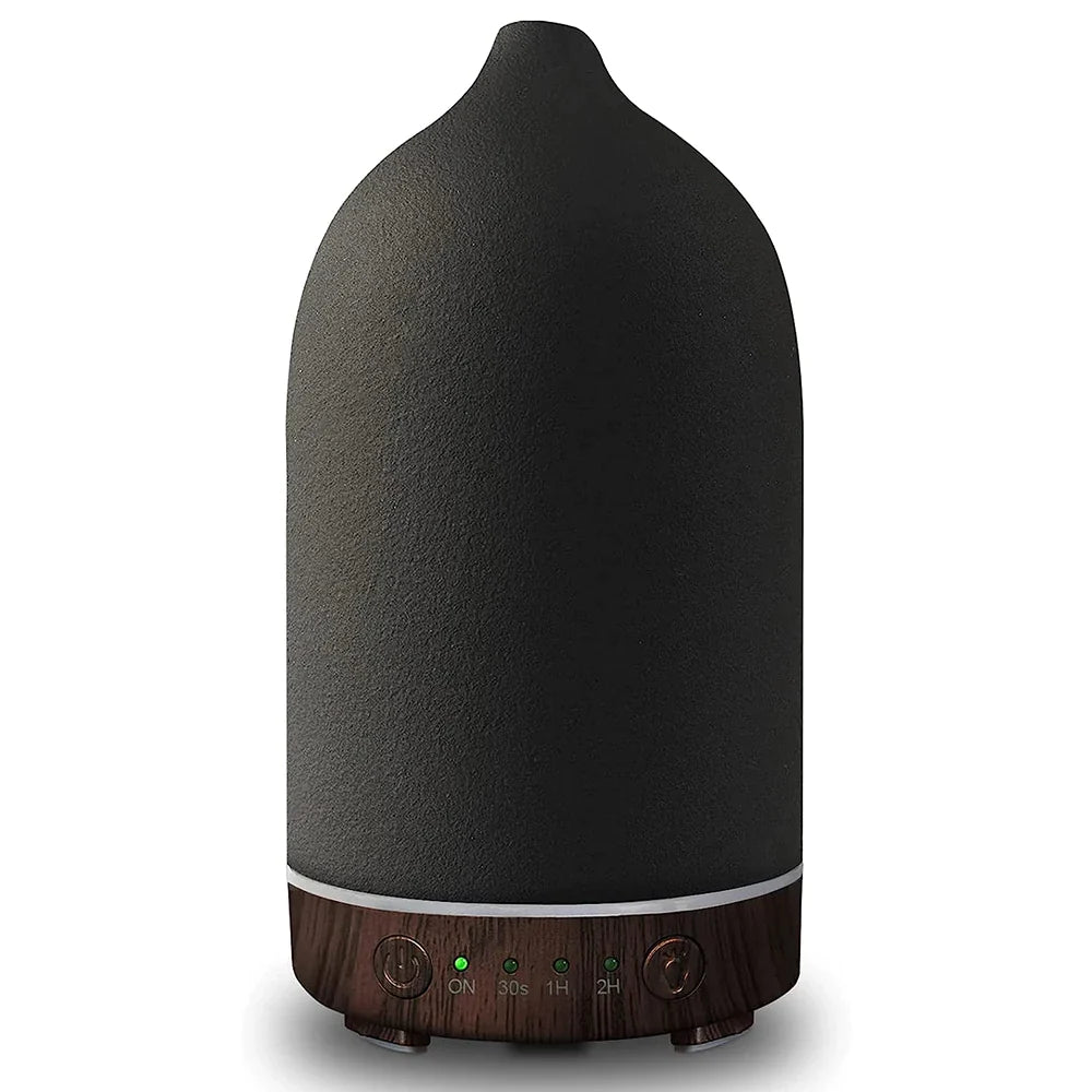 Ceramic Wood Grain Aromatherapy Diffuser with 7-Color Night Light