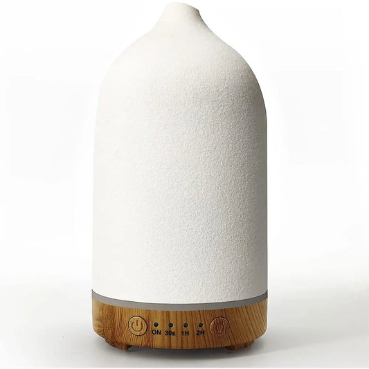 Ceramic Wood Grain Aromatherapy Diffuser with 7-Color Night Light