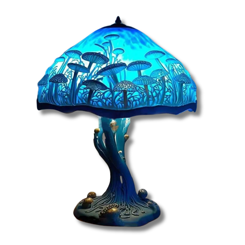 Colorful Mushroom Desk Light - Decorative Stained Glass Table Lamp