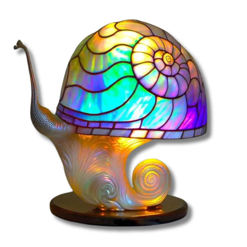 Colorful Mushroom Desk Light - Decorative Stained Glass Table Lamp