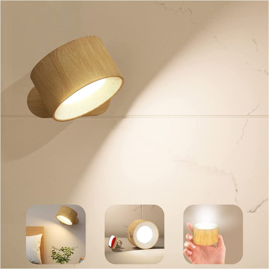 Cordless LED Wall Lamp with Adjustable Brightness and Color Modes