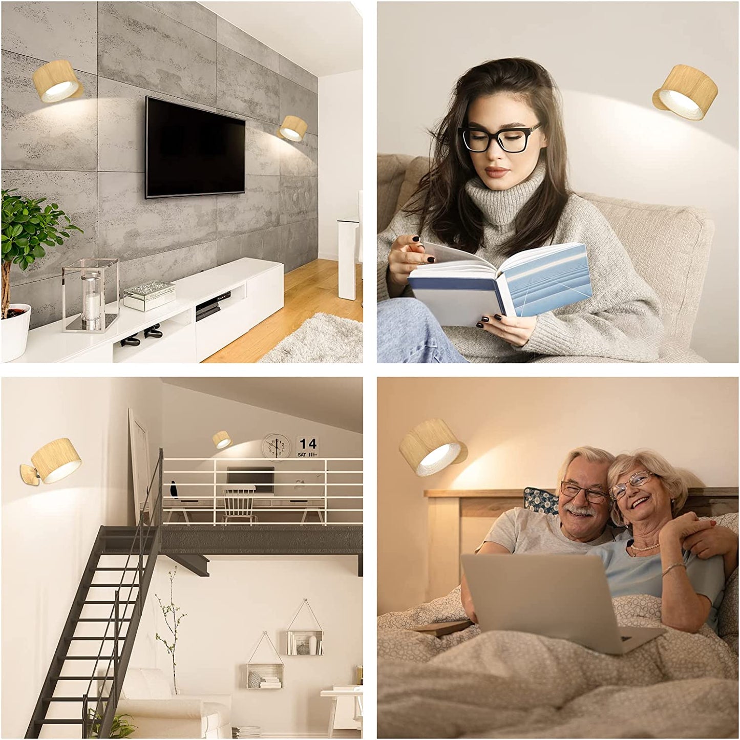 Cordless LED Wall Lamp with Adjustable Brightness and Color Modes