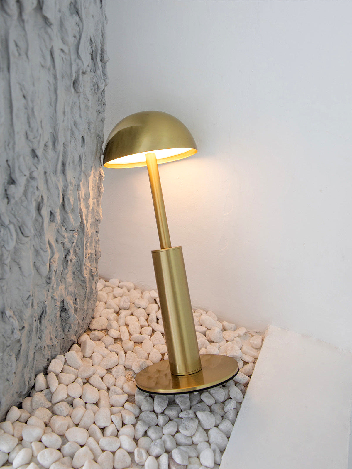 Cordless Rechargeable Table Lamp with Unique Sculptural Design
