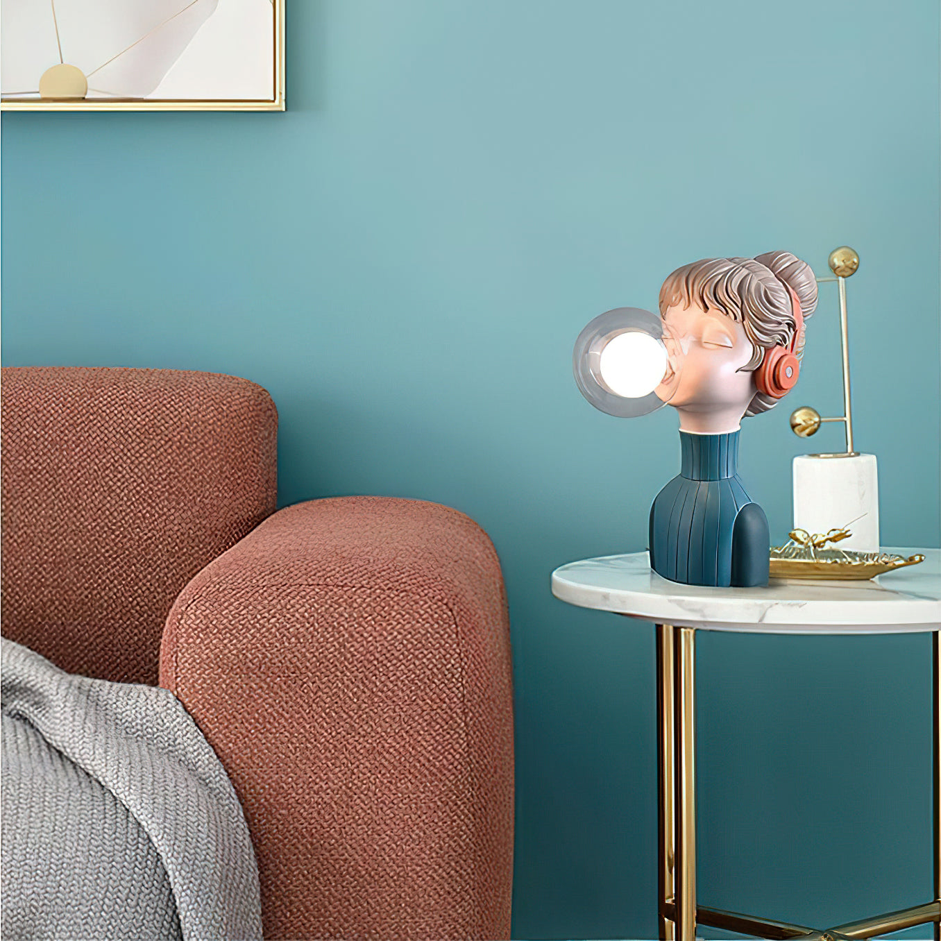 Desk Lamp Resin Series Chic Minimalist Design Orange Green
