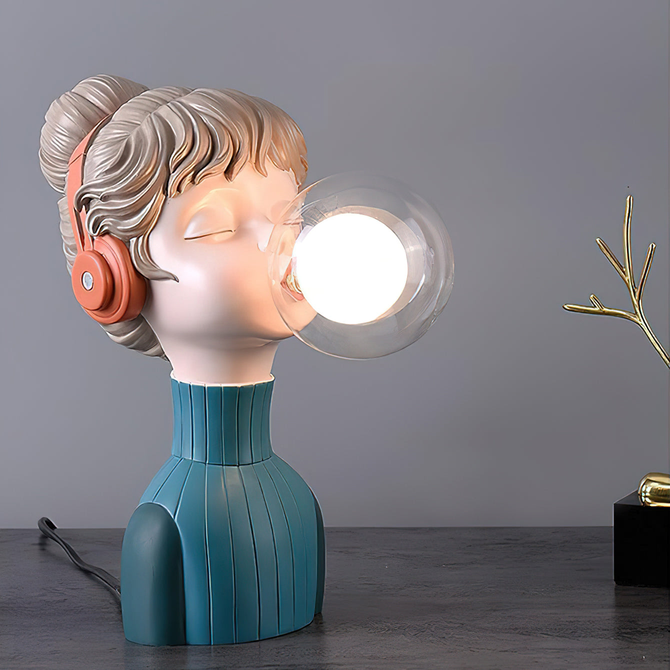 Desk Lamp Resin Series Chic Minimalist Design Orange Green