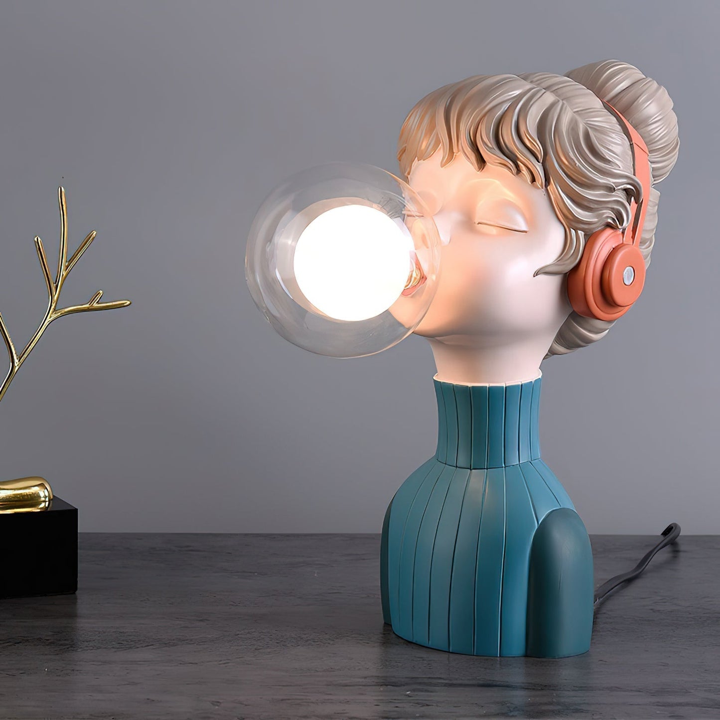 Desk Lamp Resin Series Chic Minimalist Design Orange Green