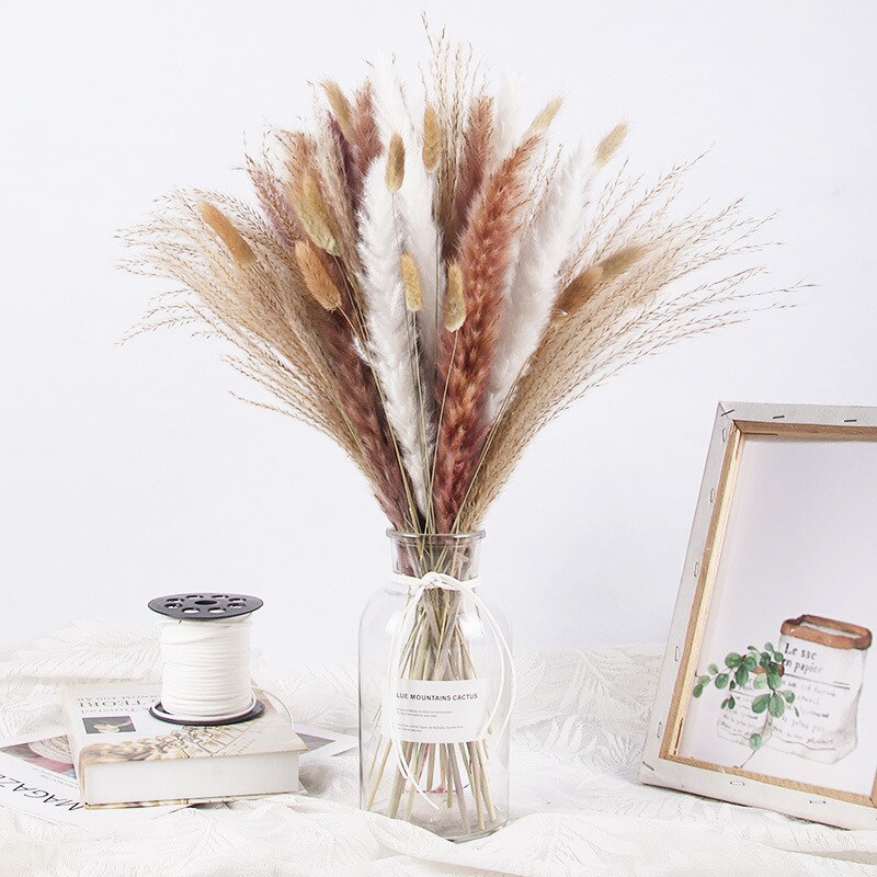 Dried Pampas Grass Flowers Set - 30-Piece Interior Decoration Kit