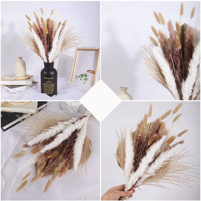 Dried Pampas Grass Flowers Set - 30-Piece Interior Decoration Kit