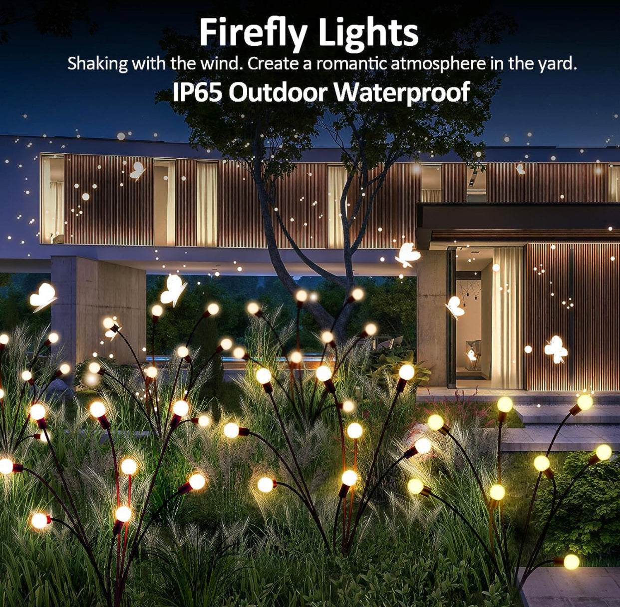 Enhanced Solar Powered 8 LED Lights Quad Pack
