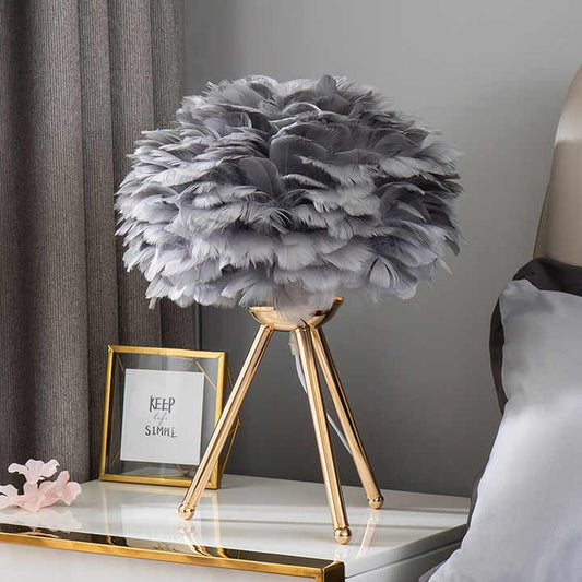 Feather LED Table Lamp with Dimmable Lighting