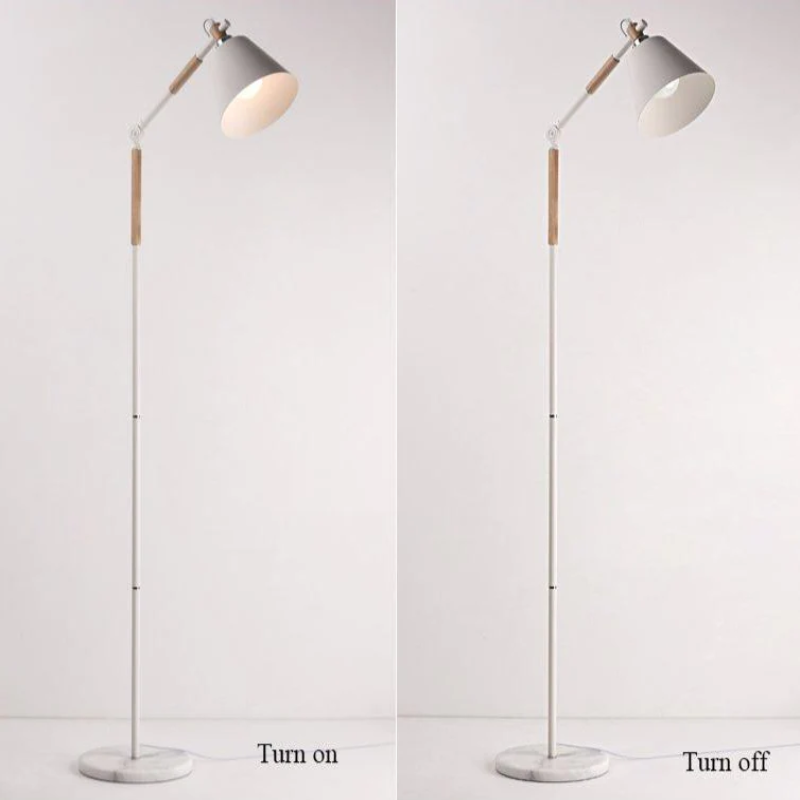 Floor Lamp with Marble Base and Versatile Lighting