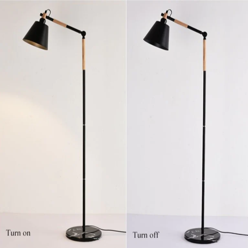 Floor Lamp with Marble Base and Versatile Lighting
